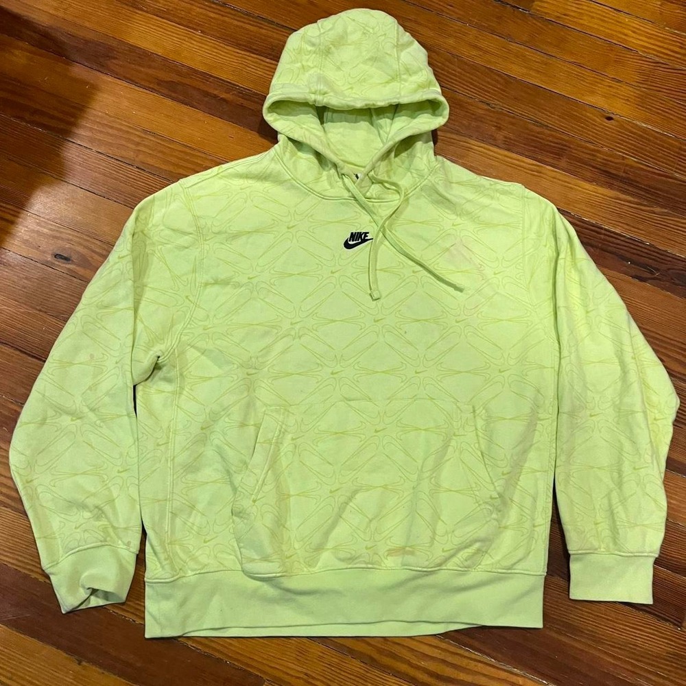 Retro Nike all over print graphic logo hoodie size L